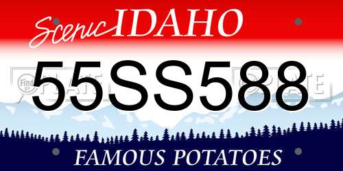 55SS588 Idaho License Plate
