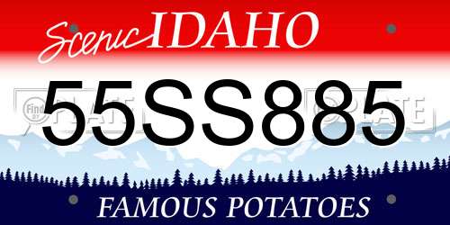55SS885 Idaho License Plate