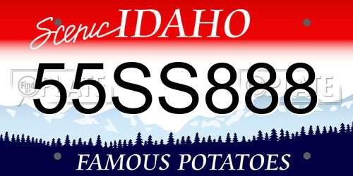 55SS888 Idaho License Plate