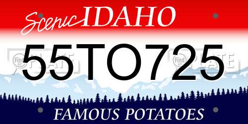 55TO725 Idaho License Plate