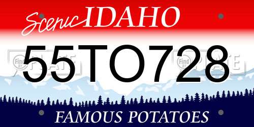 55TO728 Idaho License Plate
