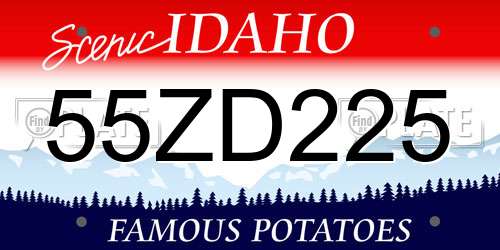 55ZD225 Idaho License Plate