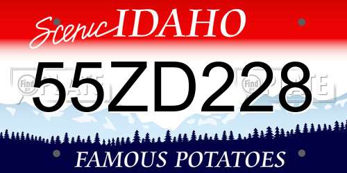 55ZD228 Idaho License Plate