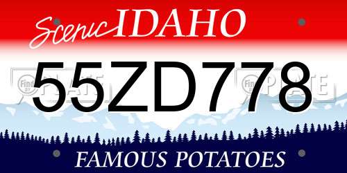 55ZD778 Idaho License Plate