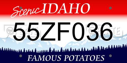 55ZF036 Idaho License Plate