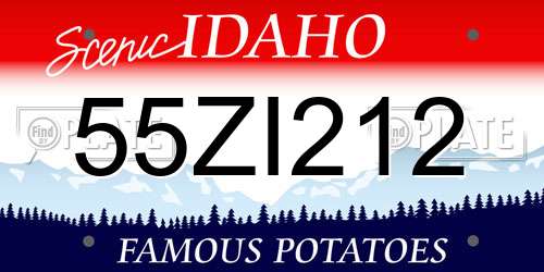 55ZI212 Idaho License Plate