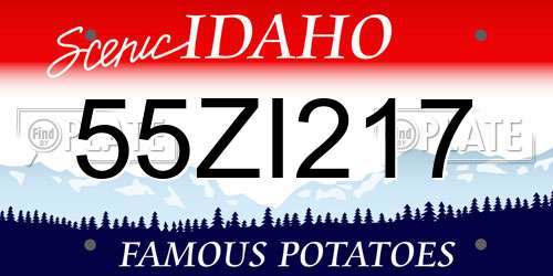 55ZI217 Idaho License Plate