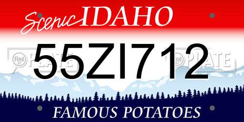 55ZI712 Idaho License Plate