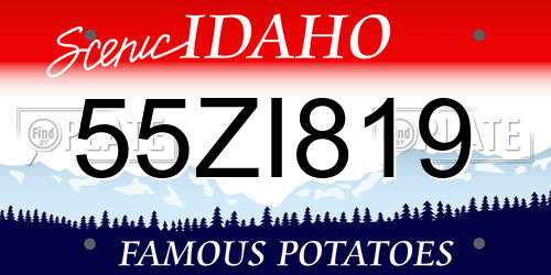 55ZI819 Idaho License Plate