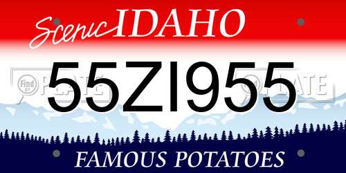 55ZI955 Idaho License Plate