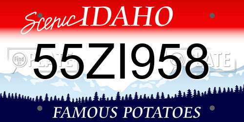 55ZI958 Idaho License Plate