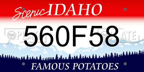 560F58 Idaho License Plate
