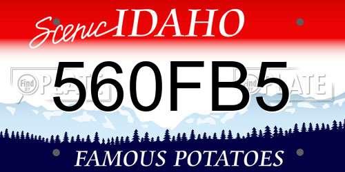 560FB5 Idaho License Plate