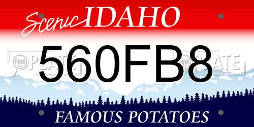 560FB8 Idaho License Plate