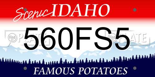 560FS5 Idaho License Plate