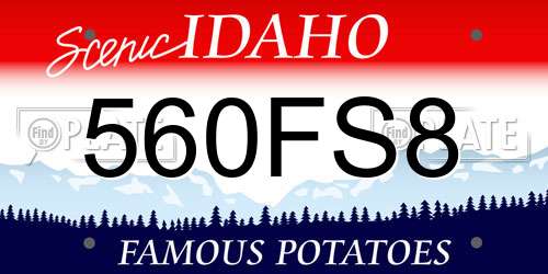 560FS8 Idaho License Plate