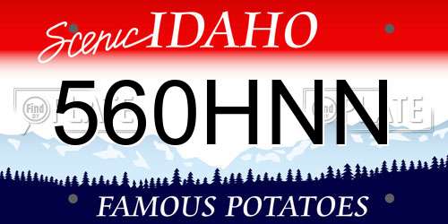 560HNN Idaho License Plate