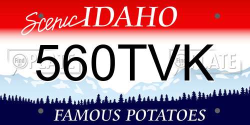 560TVK Idaho License Plate
