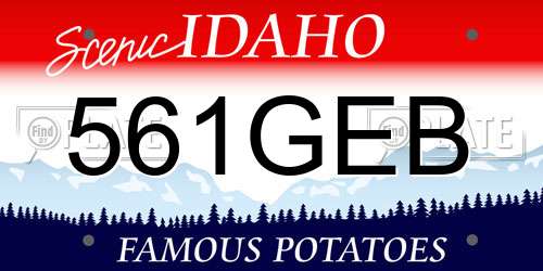 561GEB Idaho License Plate