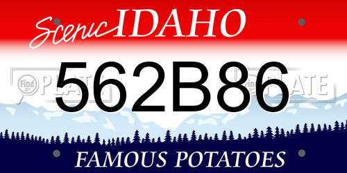 562B86 Idaho License Plate