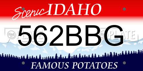 562BBG Idaho License Plate