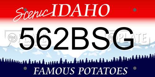 562BSG Idaho License Plate