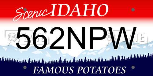 562NPW Idaho License Plate