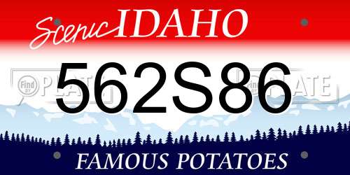 562S86 Idaho License Plate