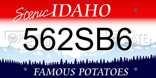 562SB6 Idaho License Plate