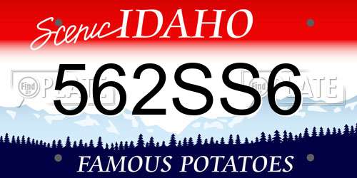 562SS6 Idaho License Plate