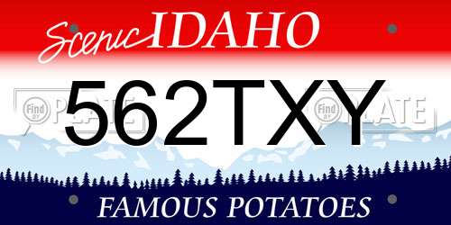 562TXY Idaho License Plate