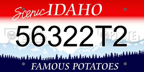 56322T2 Idaho License Plate