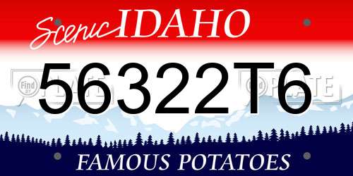 56322T6 Idaho License Plate