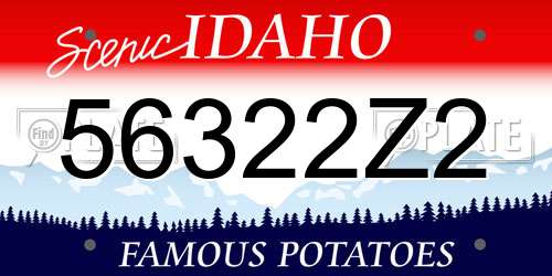 56322Z2 Idaho License Plate