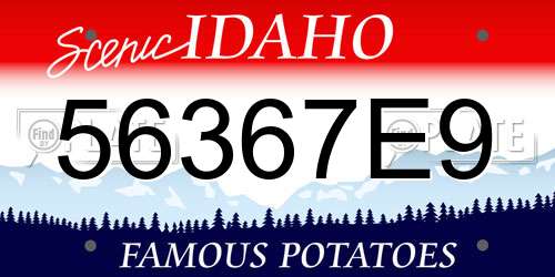 56367E9 Idaho License Plate