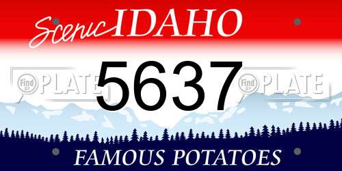 5637 Idaho License Plate