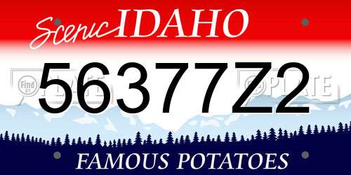 56377Z2 Idaho License Plate