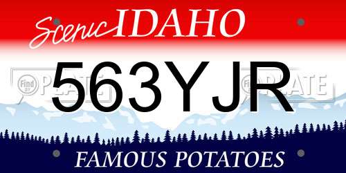 563YJR Idaho License Plate