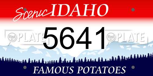 5641 Idaho License Plate