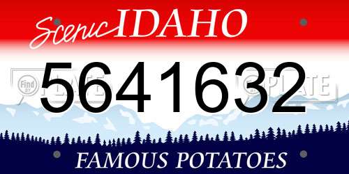 5641632 Idaho License Plate