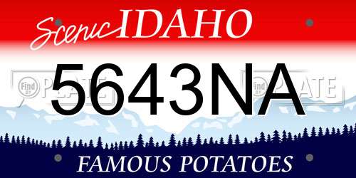 5643NA Idaho License Plate