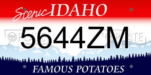 5644ZM Idaho License Plate