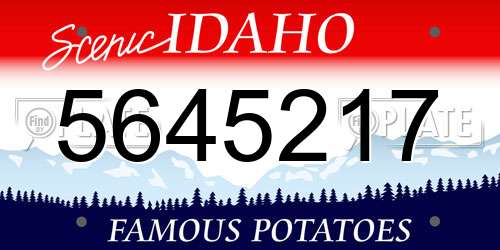5645217 Idaho License Plate
