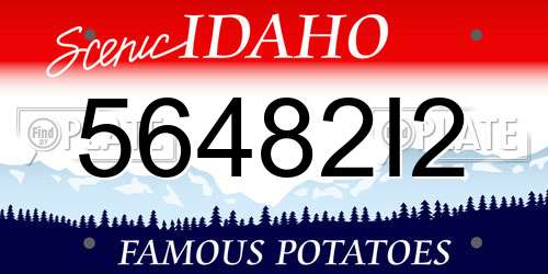 56482I2 Idaho License Plate