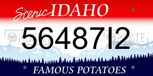 56487I2 Idaho License Plate