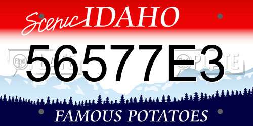 56577E3 Idaho License Plate