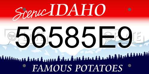 56585E9 Idaho License Plate