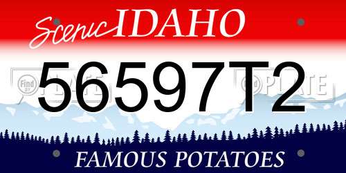 56597T2 Idaho License Plate