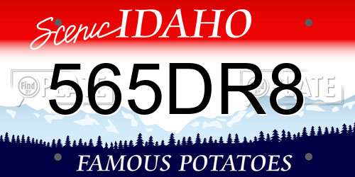 565DR8 Idaho License Plate