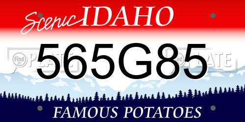 565G85 Idaho License Plate